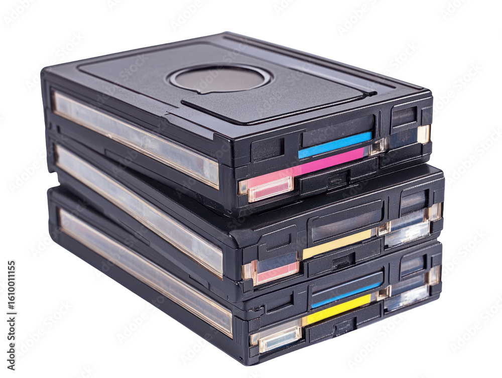 Obraz premium Vintage Data Storage Tape Stack