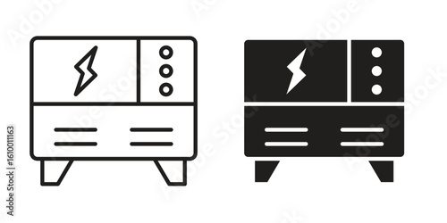 Electric generator icon outline vector Thin line. flat vector simple elements.
