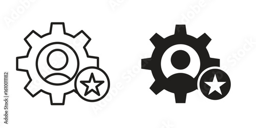 Employee skills icon outline vector Thin line. flat vector simple elements.