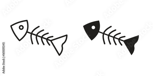 Fishbone icon outline vector Thin line. flat vector simple elements.
