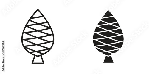 Fir cone icon outline vector Thin line. flat vector simple elements.