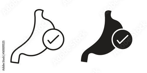 Good digestion icon outline vector Thin line. flat vector simple elements.