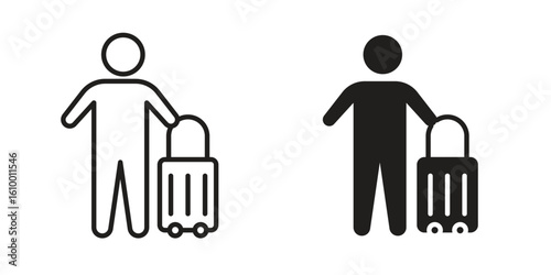 Guest icon outline vector Thin line. flat vector simple elements.