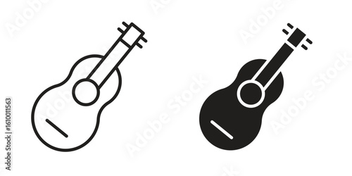 Guitar icon outline vector Thin line. flat vector simple elements.