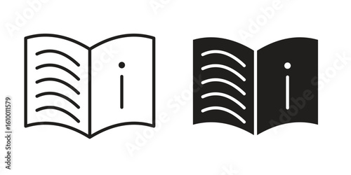 guide book icon outline vector Thin line. flat vector simple elements.