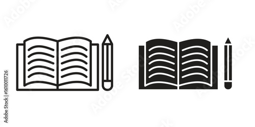 Homework icon outline vector Thin line. flat vector simple elements.