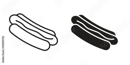 Hot dog icon outline vector Thin line. flat vector simple elements.