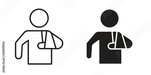 Injury icon outline vector Thin line. flat vector simple elements.