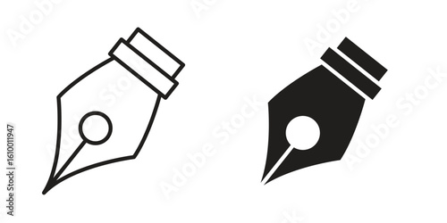 Ink pen icon outline vector Thin line. flat vector simple elements.