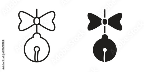 Jingle bell icon outline vector Thin line. flat vector simple elements.