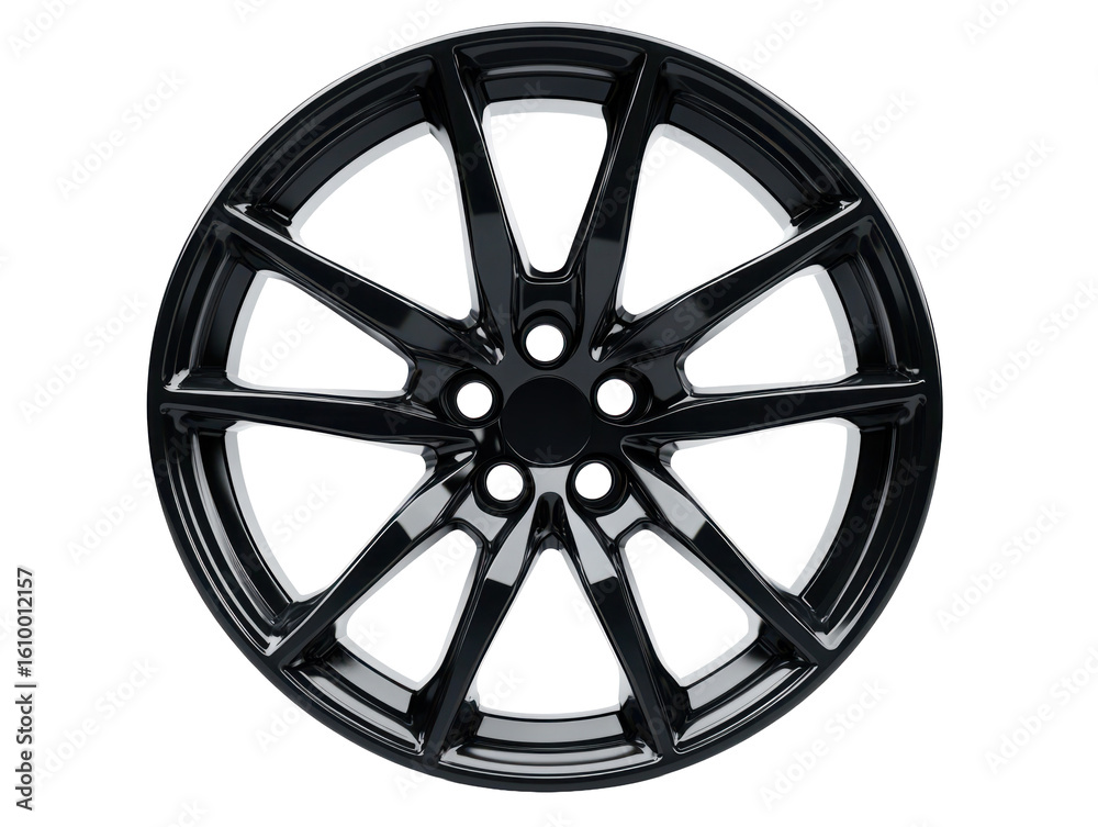 Obraz premium Sleek Black Alloy Wheel
