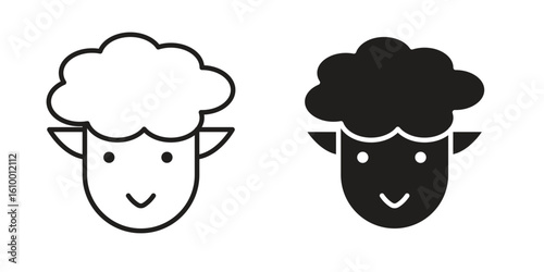 Lamb icon outline vector Thin line. flat vector simple elements.