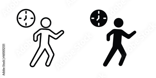 Late icon outline vector Thin line. flat vector simple elements.