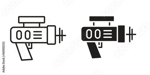 Laser gun icon outline vector Thin line. flat vector simple elements.