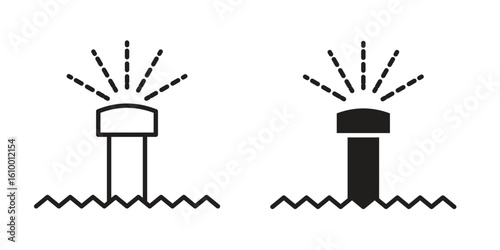 Lawn sprinkler icon outline vector Thin line. flat vector simple elements.