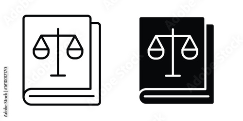 Law book icon outline vector Thin line. flat vector simple elements.