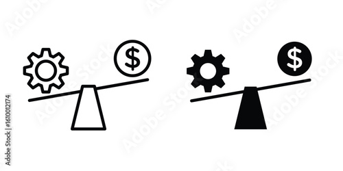 Leverage icon outline vector Thin line. flat vector simple elements.