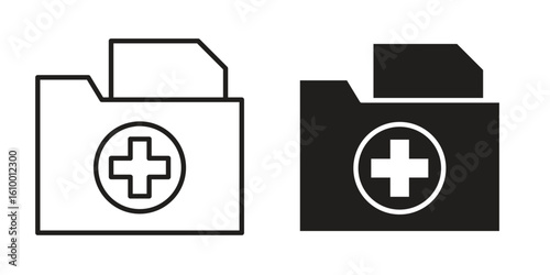 Medical history icon outline vector Thin line. flat vector simple elements.