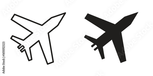 Military aircraft icon outline vector Thin line. flat vector simple elements.
