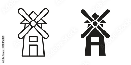 Mill icon outline vector Thin line. flat vector simple elements.