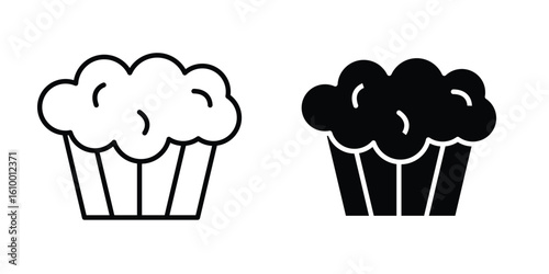Muffin icon outline vector Thin line. flat vector simple elements.