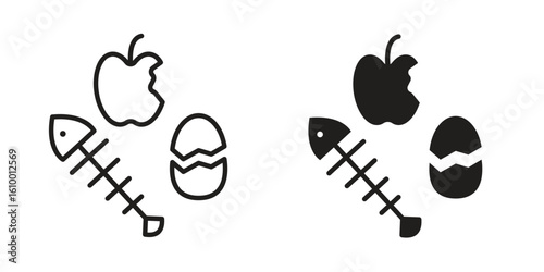 Organic waste icon outline vector Thin line. flat vector simple elements.