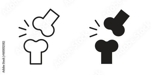 Osteoporosis icon outline vector Thin line. flat vector simple elements.