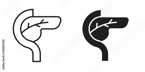 pancreas icon outline vector Thin line. flat vector simple elements.