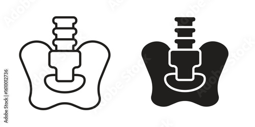Pelvic area icon outline vector Thin line. flat vector simple elements.
