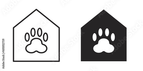 Pet shelter icon outline vector Thin line. flat vector simple elements.