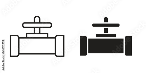 Pipe valve icon outline vector Thin line. flat vector simple elements.