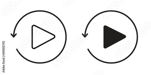 Playback icon outline vector Thin line. flat vector simple elements.