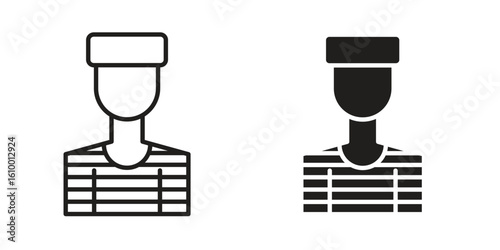 Prisoner icon outline vector Thin line. flat vector simple elements.