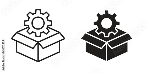 Product management icon outline vector Thin line. flat vector simple elements.