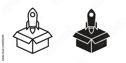 Product release icon outline vector Thin line. flat vector simple elements.