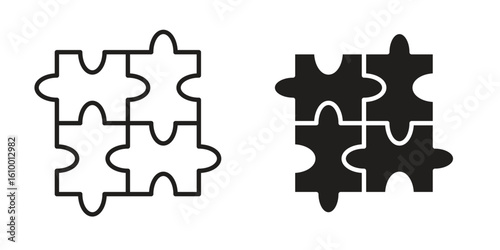 Puzzle icon outline vector Thin line. flat vector simple elements.