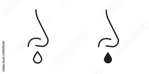 Runny nose icon outline vector Thin line. flat vector simple elements.