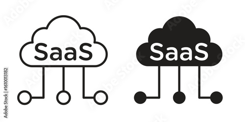 SaaS icon outline vector Thin line. flat vector simple elements.