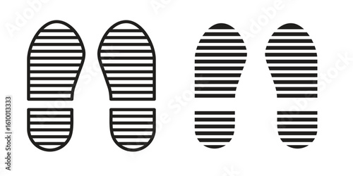 Shoe print icon outline vector Thin line. flat vector simple elements.