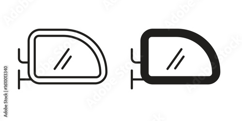 Side mirror icon outline vector Thin line. flat vector simple elements.