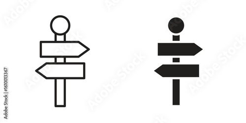 Signpost icon outline vector Thin line. flat vector simple elements.