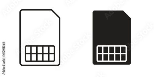 Sim card icon outline vector Thin line. flat vector simple elements.