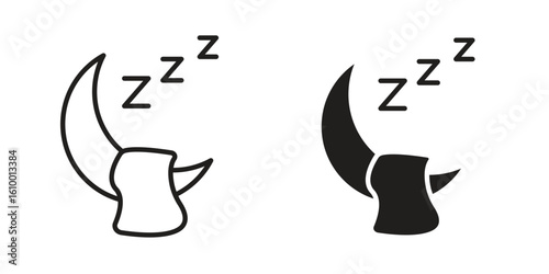 Sleep icon outline vector Thin line. flat vector simple elements.