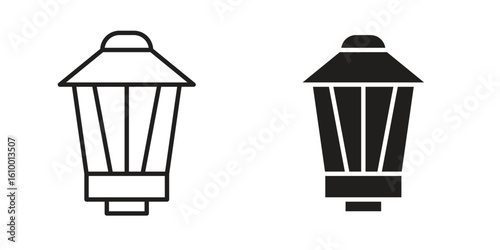 Street lamp icon outline vector Thin line. flat vector simple elements.