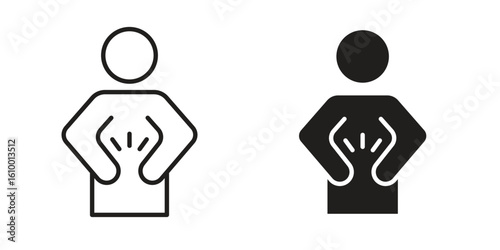 Stomachache icon outline vector Thin line. flat vector simple elements.