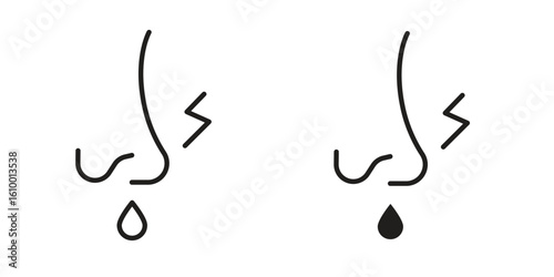 Stuffy nose icon outline vector Thin line. flat vector simple elements.