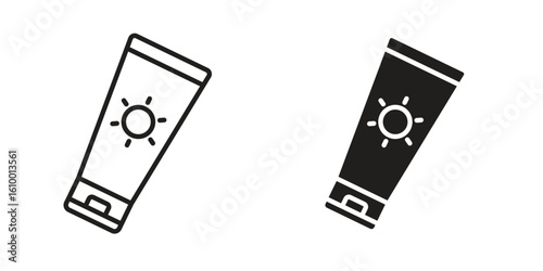 Sun cream icon outline vector Thin line. flat vector simple elements.