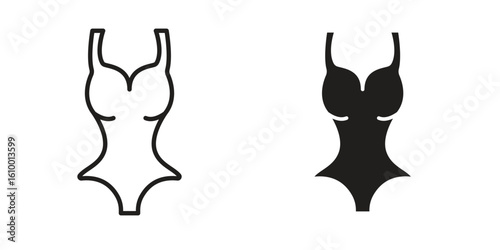 Swimsuit icon outline vector Thin line. flat vector simple elements.