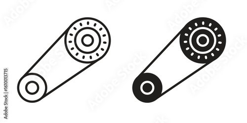 Timing belt icon outline vector Thin line. flat vector simple elements.