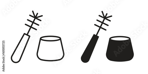 Toilet brush icon outline vector Thin line. flat vector simple elements.